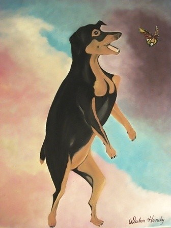 Painting titled "It's A Dog's Life" by Weshon Hornsby, Original Artwork