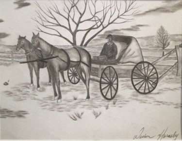 Painting titled "Horse And Carriage" by Weshon Hornsby, Original Artwork