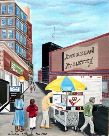 Painting titled "Big City Street Ven…" by Weshon Hornsby, Original Artwork