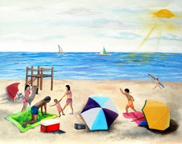 Painting titled "Fun In The Sun" by Weshon Hornsby, Original Artwork
