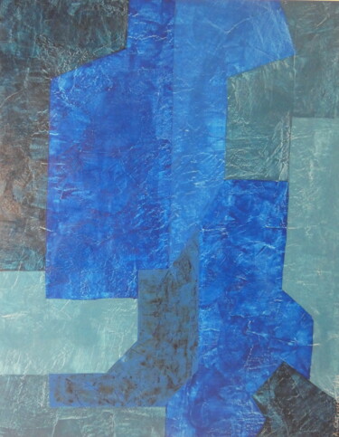 Peinture intitulée "COMPOSITION BLEU" par Werner Albert Gatschet, Œuvre d'art originale, Acrylique