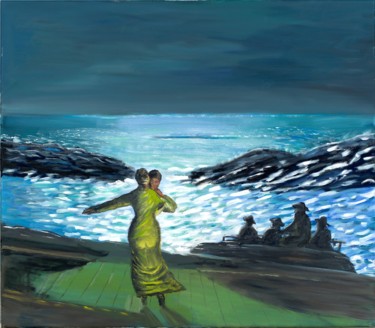 Malerei mit dem Titel "Eine Sommernacht am…" von Weralgos, Original-Kunstwerk, Öl