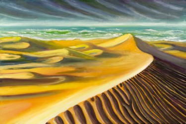 Painting titled "Küste an der Namib-…" by Weralgos, Original Artwork, Oil