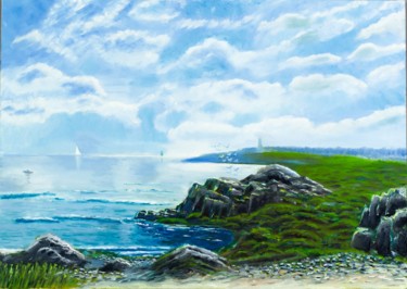 Painting titled "Irische Seeküste" by Weralgos, Original Artwork, Oil