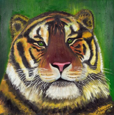 Painting titled "Tiger II" by Weralgos, Original Artwork, Oil