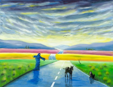 Malerei mit dem Titel "En route" von Weralgos, Original-Kunstwerk, Öl