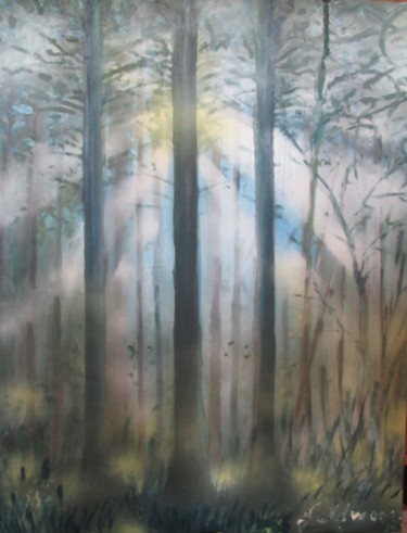 Malerei mit dem Titel "Herbststimmung im W…" von Weralgos, Original-Kunstwerk, Öl