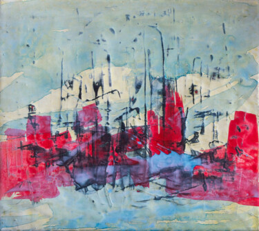 Malerei mit dem Titel "red nomos" von Werner Schaile, Original-Kunstwerk, Öl