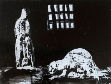 Disegno intitolato "Sklavin" da Werner Schaile, Opera d'arte originale, Inchiostro Montato su Cartone