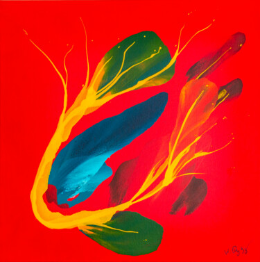 Pintura titulada "Gold fish" por Weronika Dylag, Obra de arte original, Acrílico Montado en Bastidor de camilla de madera