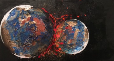 Pittura intitolato "Explosiòn Galàctica" da Wesley Acuña, Opera d'arte originale, Acrilico