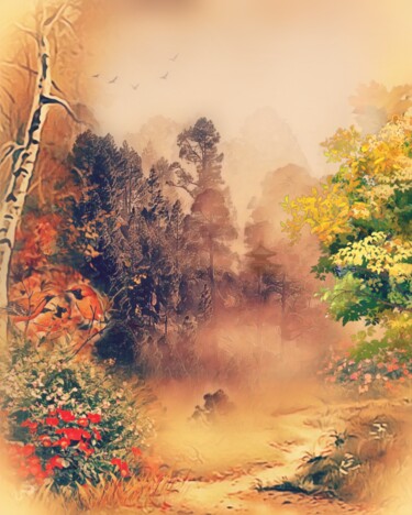 Digital Arts titled "Autumn breeze" by Wesley Duong, Original Artwork, Digital Painting
