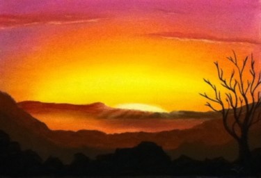 Schilderij getiteld "Colorado sunset by…" door Westlandkunst, Origineel Kunstwerk, Olie