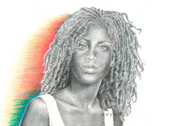 Drawing titled "MULATO" by Weyah, Original Artwork, Pencil