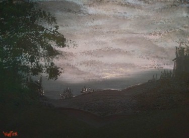Ζωγραφική με τίτλο "Dark Horizon" από Randy Weyten, Αυθεντικά έργα τέχνης, Ακρυλικό