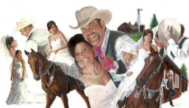 Pittura intitolato "wedding" da Wayne Grindberg, Opera d'arte originale