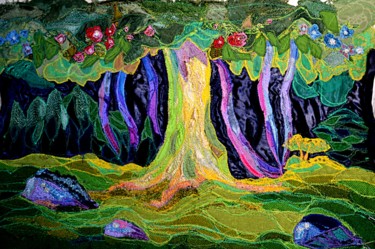 Textile Art με τίτλο "Traed graes och ste…" από Eva Carty, Αυθεντικά έργα τέχνης