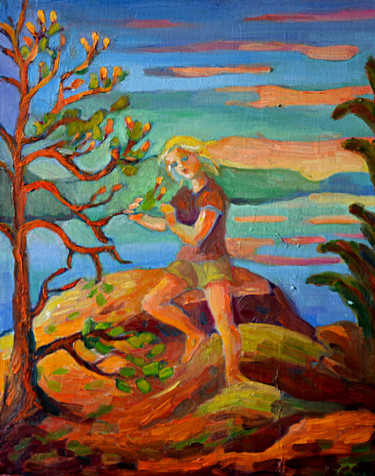 Pittura intitolato "Tall" da Eva Carty, Opera d'arte originale, Olio Montato su Telaio per barella in legno