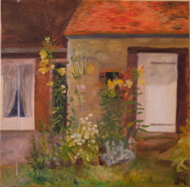 Peinture intitulée "Porte et Fenêtre" par Annick Milin, Œuvre d'art originale, Huile