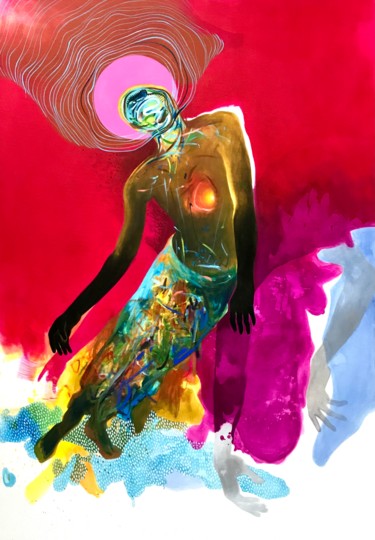 「Équilibre」というタイトルの絵画 Ley Mboramweによって, オリジナルのアートワーク, アクリル