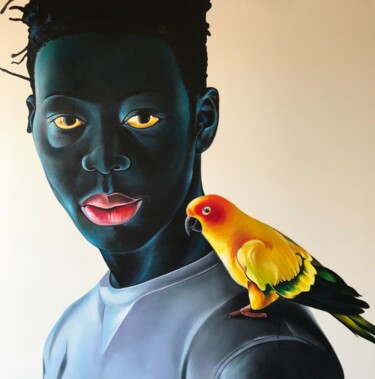 Mr. Parole Peinture intitulée "Mr. Parole" par Ley Mboramwe, Œuvre d'art originale, Acrylique
