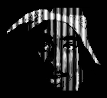 Arte digitale intitolato "Tupac Shakur" da Whiteline, Opera d'arte originale, Lavoro digitale 2D