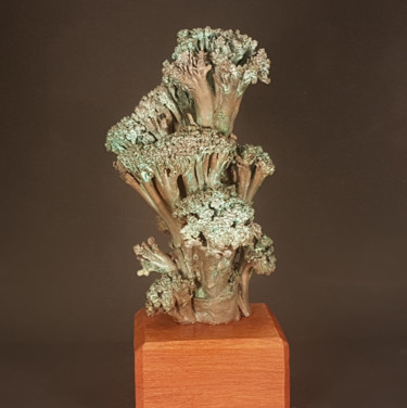 Sculptuur getiteld "Broccoli nearly blo…" door Wichert Van Engelen / Frozensteel.Nl, Origineel Kunstwerk, Bronzen