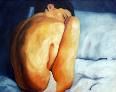 Malerei mit dem Titel "Nude" von Daniel Wimmer, Original-Kunstwerk, Öl