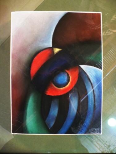 Painting titled "oeil" by Wided Soltane, Original Artwork