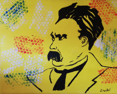 Painting titled "Friedrich Nietzsche" by W Z, Original Artwork, Acrylic