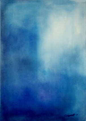 Painting titled "Blauer Farbraum" by Christian Wiegandt, Original Artwork