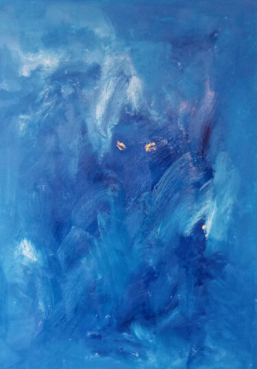 Peinture intitulée "ins blaue hinein" par Catherine, Œuvre d'art originale, Huile