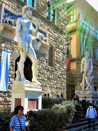 Photography titled "David in Piazza del…" by W. Marek Cholody, Original Artwork, Manipulated Photography