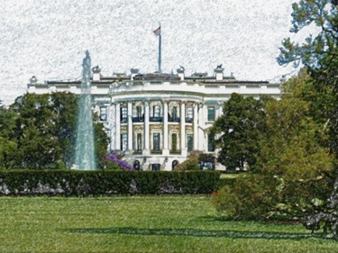Photographie intitulée "The White House" par W. Marek Cholody, Œuvre d'art originale, Photographie manipulée