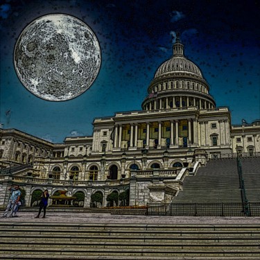 Photography titled "Super Moon over the…" by W. Marek Cholody, Original Artwork, Manipulated Photography
