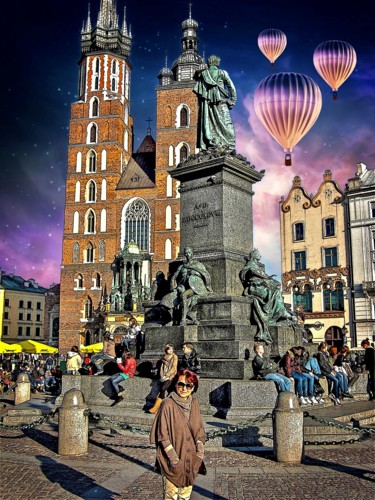 Photographie intitulée "Main Square in Crac…" par W. Marek Cholody, Œuvre d'art originale, Photographie manipulée
