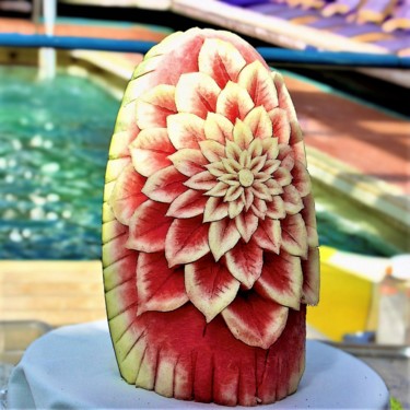 Photography titled "Watermelon Carving" by W. Marek Cholody, Original Artwork, Manipulated Photography