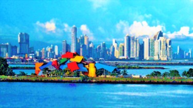 Fotografia intitulada "Panama City" por W. Marek Cholody, Obras de arte originais, Fotografia Manipulada