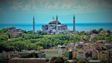 Fotografie mit dem Titel "Hagia Sophia Mosque" von W. Marek Cholody, Original-Kunstwerk, Manipulierte Fotografie