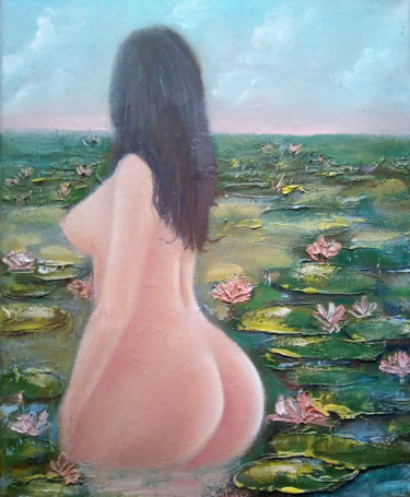 Painting titled "Sunset" by Anna Wigandt, Original Artwork, Oil