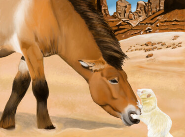 Drawing titled "pom-et-cheval.jpg" by Wiktoria Hel, Original Artwork, Digital Photography