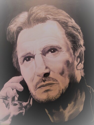 Peinture intitulée "Liam Neeson (Taken)" par Wiktoria Hel, Œuvre d'art originale, Acrylique