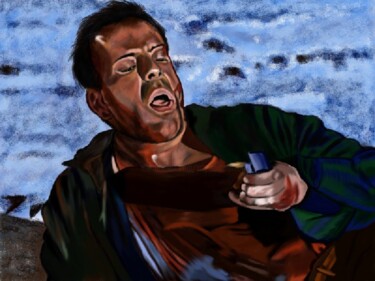 Digital Arts titled "Bruce Willis - 58 m…" by Wiktoria Hel, Original Artwork, Digital Painting