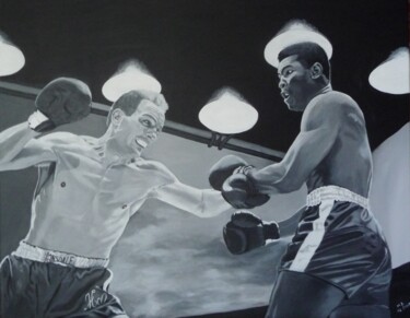 Pittura intitolato "henry-cooper-vs-ali…" da Wiktoria Hel, Opera d'arte originale, Acrilico