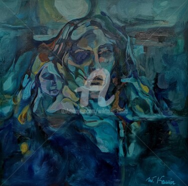 Painting titled "MELANCHOLY - painte…" by Wiktoria Kania, Original Artwork, Oil