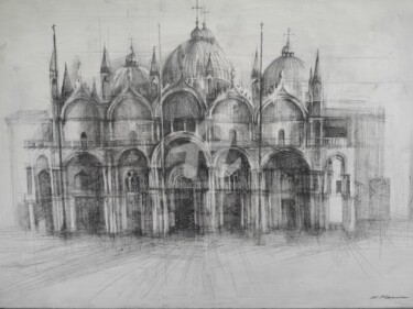Dessin intitulée "St. Mark's Basilica…" par Wiktoria Kania, Œuvre d'art originale, Crayon