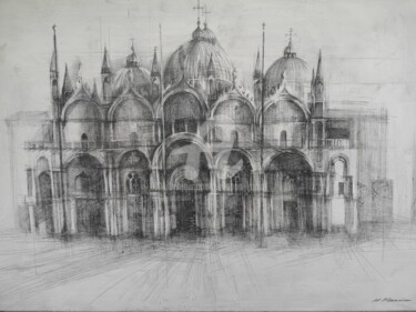 Disegno intitolato "St. Mark's Basilica…" da Wiktoria Kania, Opera d'arte originale, Matita