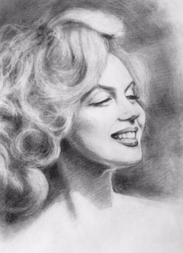 Drawing titled "Marylin Monroe" by Wiktoria Pydo, Original Artwork, Charcoal