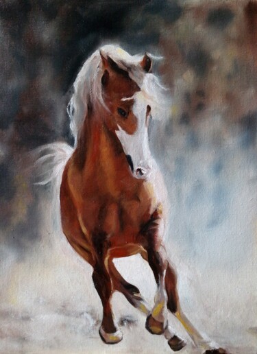 Painting titled "Horse" by Wiktoria Pydo, Original Artwork, Oil