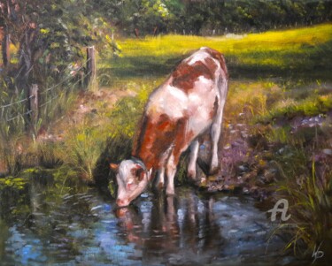 Painting titled "Rural Landscape" by Wiktoria Pydo, Original Artwork, Oil